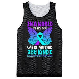 Be Kind Butterfly Teal Purple Ribbon Suicide Prevention Mesh Reversible Basketball Jersey Tank