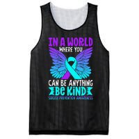 Be Kind Butterfly Teal Purple Ribbon Suicide Prevention Mesh Reversible Basketball Jersey Tank