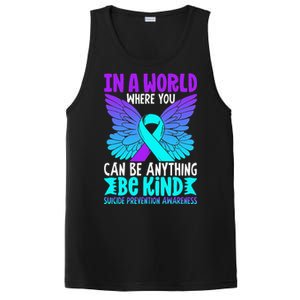 Be Kind Butterfly Teal Purple Ribbon Suicide Prevention PosiCharge Competitor Tank