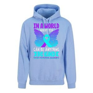 Be Kind Butterfly Teal Purple Ribbon Suicide Prevention Unisex Surf Hoodie