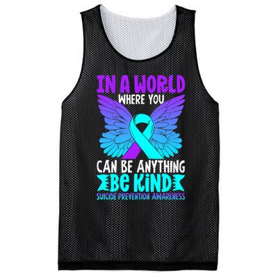 Be Kind Butterfly Teal Purple Ribbon Suicide Prevention Mesh Reversible Basketball Jersey Tank