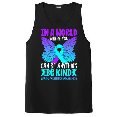 Be Kind Butterfly Teal Purple Ribbon Suicide Prevention PosiCharge Competitor Tank