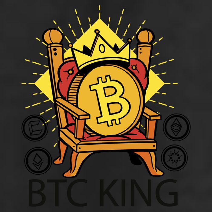 Bitcoin King 7 Panel Mesh Trucker Snapback Hat