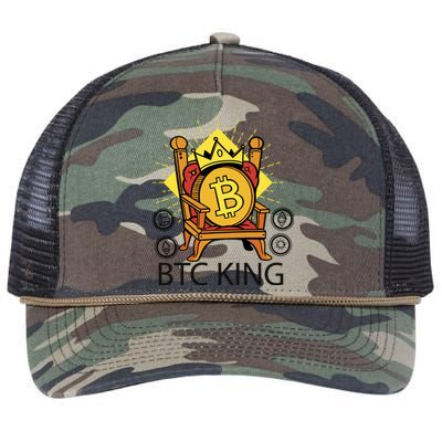 Bitcoin King Retro Rope Trucker Hat Cap