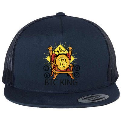 Bitcoin King Flat Bill Trucker Hat