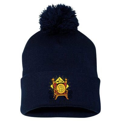 Bitcoin King Pom Pom 12in Knit Beanie