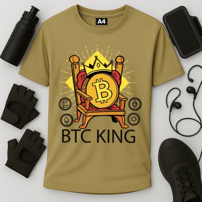 Bitcoin King Cooling Performance Crew T-Shirt