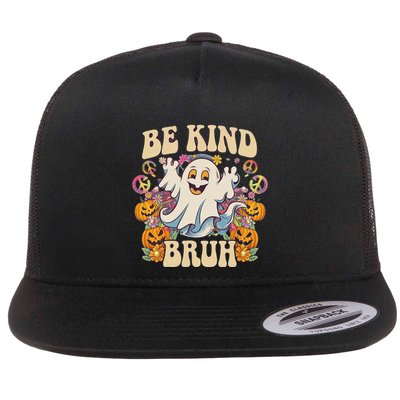 Be Kind Bruh Groovy Ghoul Unity Day Orange Women Halloween Flatbill Hat