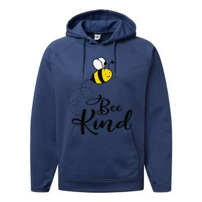 Be Kind Bee Kind Unity Day Orange Teacher Anti Bullying Performance Fleece Hoodie