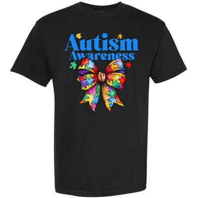 Be Kind Bow Autism Awareness Autism Support Love Garment-Dyed Heavyweight T-Shirt