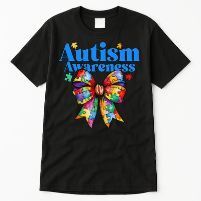 Be Kind Bow Autism Awareness Autism Support Love Tall T-Shirt