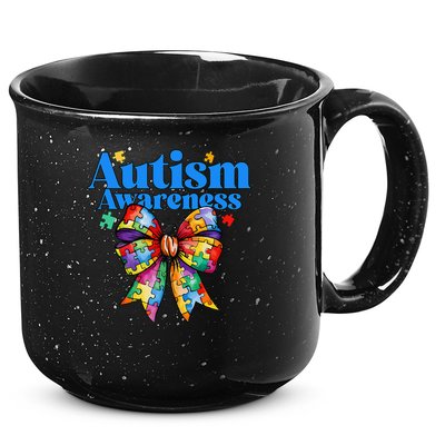 Be Kind Bow Autism Awareness Autism Support Love 15oz Campfire Ceramic Mug
