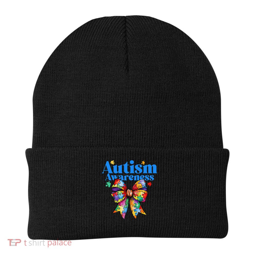 Be Kind Bow Autism Awareness Autism Support Love Beanie