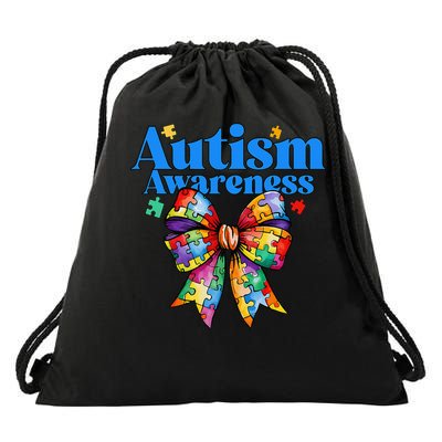 Be Kind Bow Autism Awareness Autism Support Love Drawstring Bag
