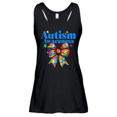 Be Kind Bow Autism Awareness Autism Support Love Ladies Essential Flowy Tank