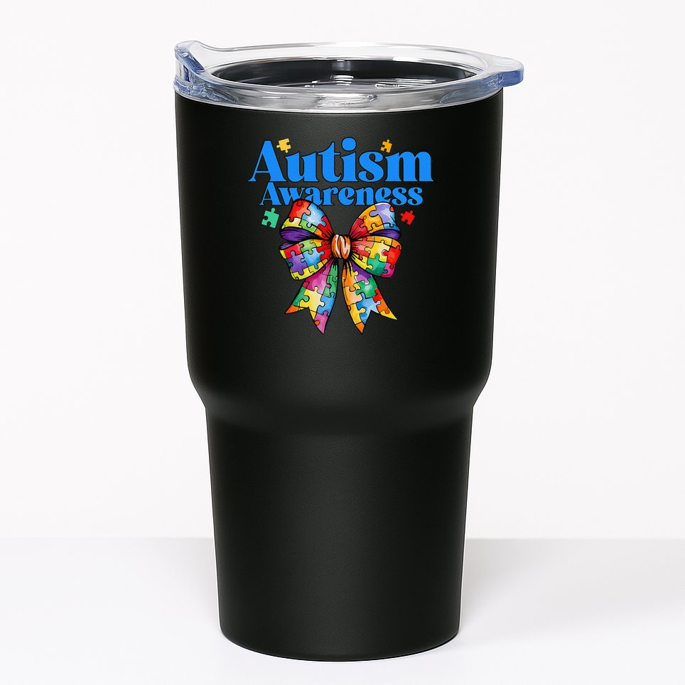 Be Kind Bow Autism Awareness Autism Support Love Tumbler