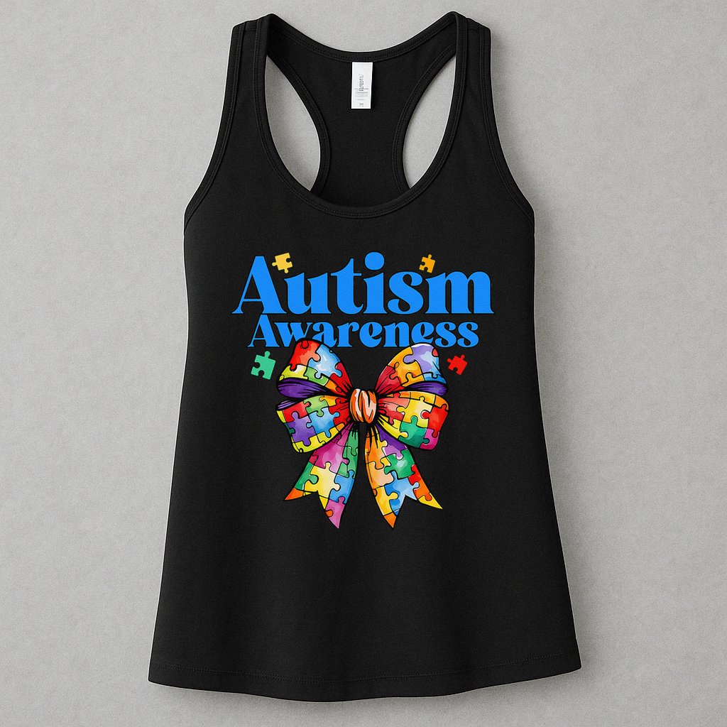 Be Kind Bow Autism Awareness Autism Support Love Womens Tank Top