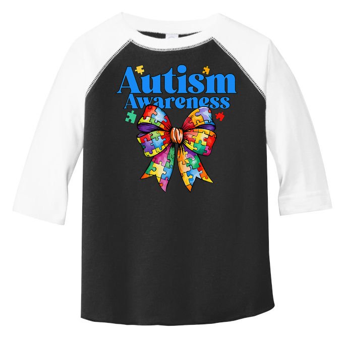 Be Kind Bow Autism Awareness Autism Support Love Toddler Fine Jersey T-Shirt
