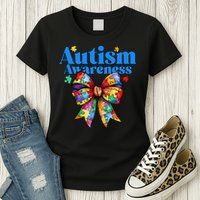 Be Kind Bow Autism Awareness Autism Support Love Womens T-Shirt