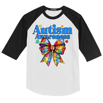 Be Kind Bow Autism Awareness Autism Support Love Kids Colorblock Raglan Jersey