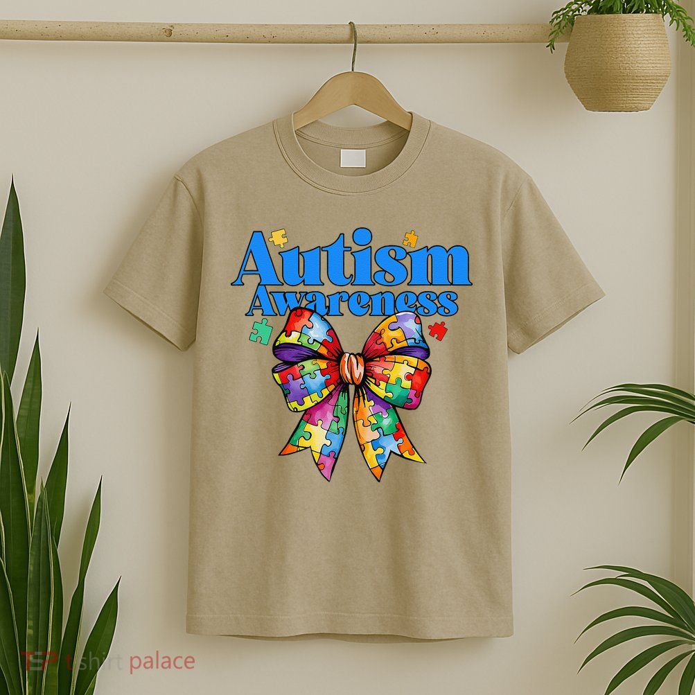 Be Kind Bow Autism Awareness Autism Support Love T-Shirt