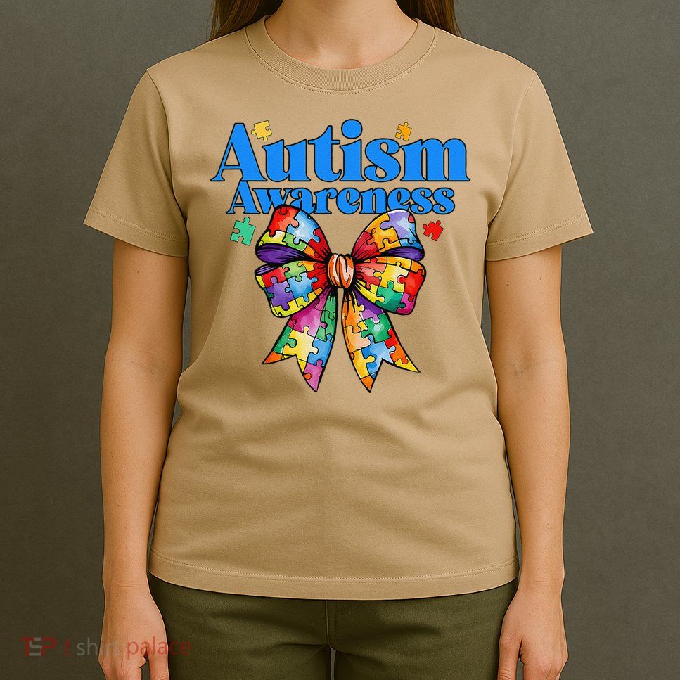 Be Kind Bow Autism Awareness Autism Support Love T-Shirt