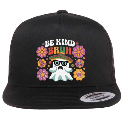 Be Kind Bruh Groovy Ghoul Unity Day Orange Women Halloween Flatbill Hat