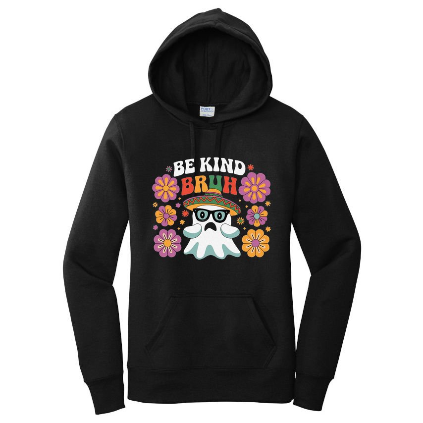 Be Kind Bruh Groovy Ghoul Unity Day Orange Women Halloween Women's Pullover Hoodie