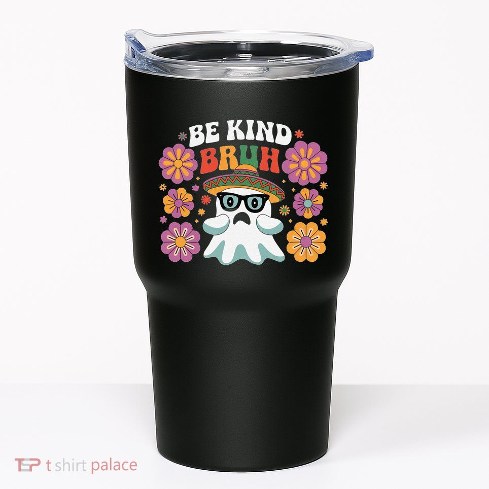 Be Kind Bruh Groovy Ghoul Unity Day Orange Women Halloween Tumbler