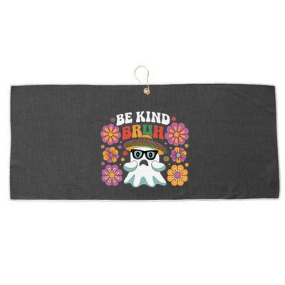 Be Kind Bruh Groovy Ghoul Unity Day Orange Women Halloween Large Microfiber Waffle Golf Towel