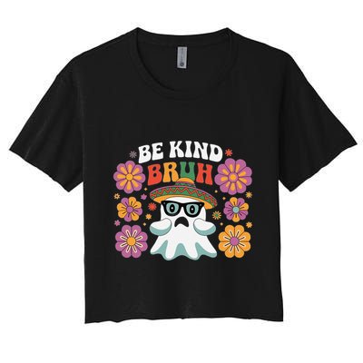 Be Kind Bruh Groovy Ghoul Unity Day Orange Women Halloween Crop Top