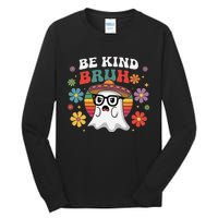 Be Kind Bruh Groovy Ghoul Unity Day Orange Women Halloween Tall Long Sleeve T-Shirt