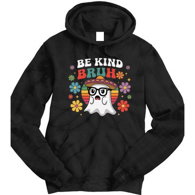 Be Kind Bruh Groovy Ghoul Unity Day Orange Women Halloween Tie Dye Hoodie