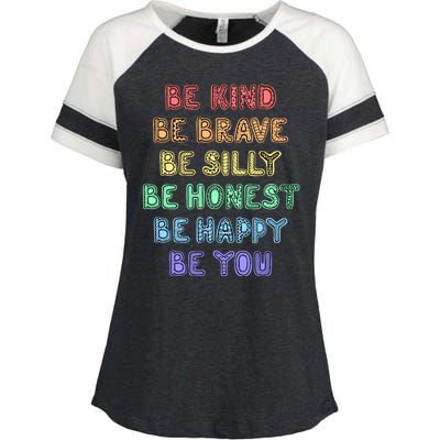 Be Kind Be Brave Be You Self Love Quote Enza Ladies Jersey Colorblock Tee