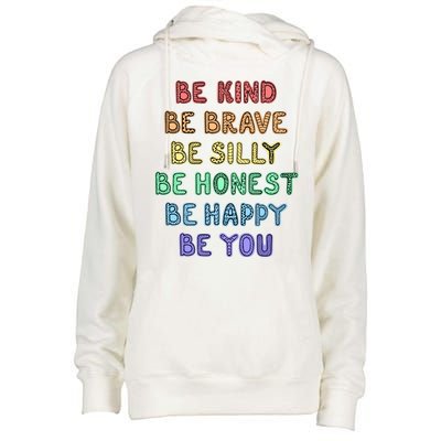 Be Kind Be Brave Be You Self Love Quote Womens Funnel Neck Pullover Hood