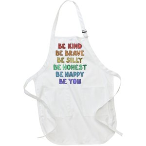 Be Kind Be Brave Be You Self Love Quote Full-Length Apron With Pockets