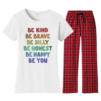 Be Kind Be Brave Be You Self Love Quote Women's Flannel Pajama Set