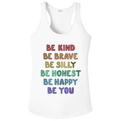Be Kind Be Brave Be You Self Love Quote Ladies PosiCharge Competitor Racerback Tank