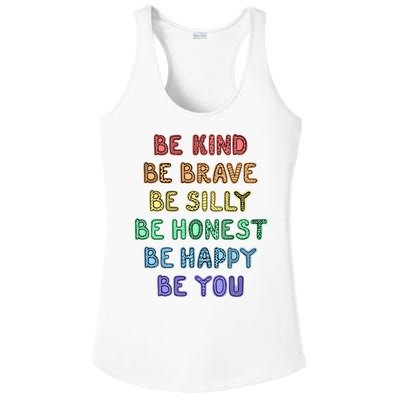 Be Kind Be Brave Be You Self Love Quote Ladies PosiCharge Competitor Racerback Tank