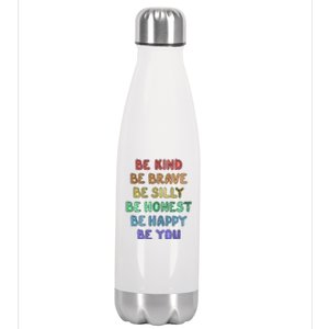 Be Kind Be Brave Be You Self Love Quote Stainless Steel Insulated Water Bottle