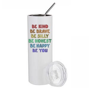 Be Kind Be Brave Be You Self Love Quote Stainless Steel Tumbler