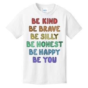 Be Kind Be Brave Be You Self Love Quote Kids T-Shirt