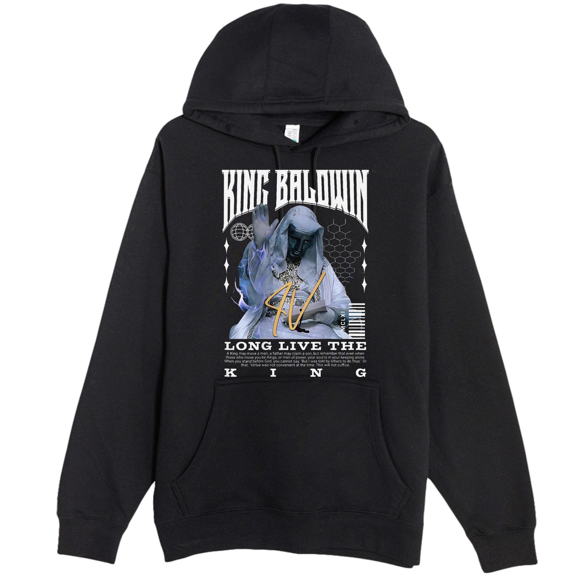 Backprint King Baldwin Iv Premium Pullover Hoodie