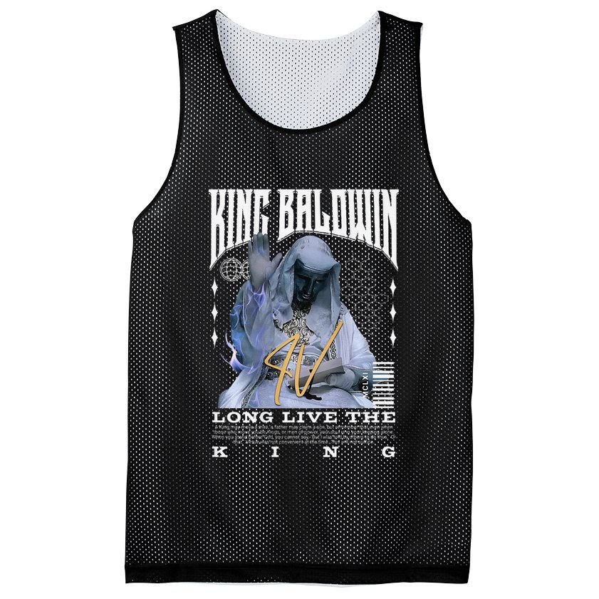Backprint King Baldwin Iv Mesh Reversible Basketball Jersey Tank