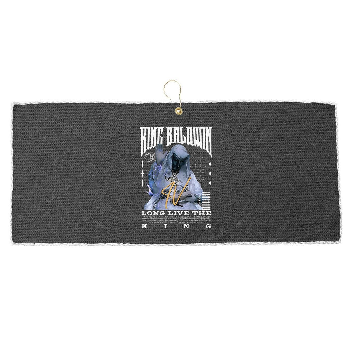 Backprint King Baldwin Iv Large Microfiber Waffle Golf Towel