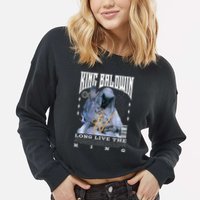 Backprint King Baldwin Iv Cropped Pullover Crew