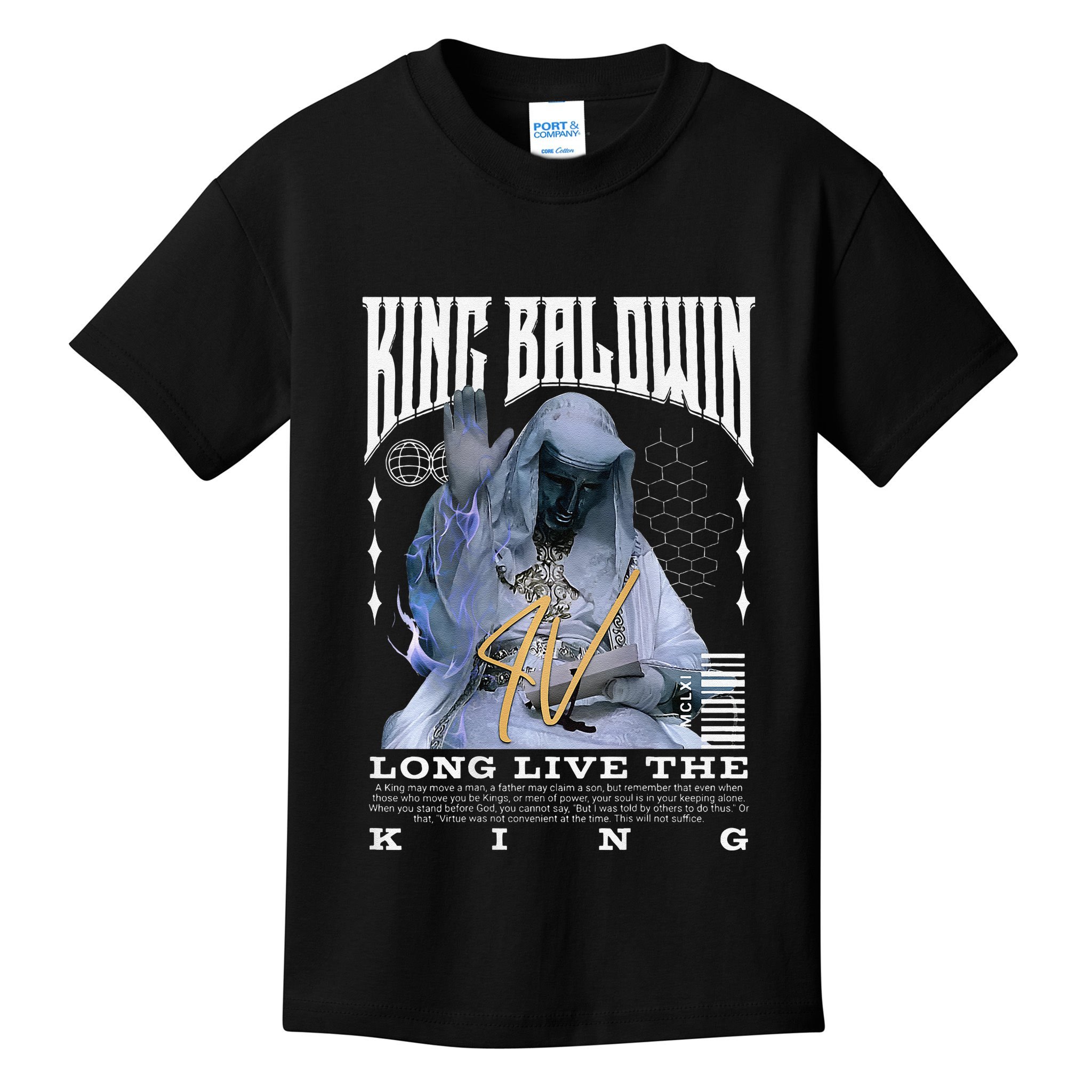 Backprint King Baldwin Iv Kids T-Shirt