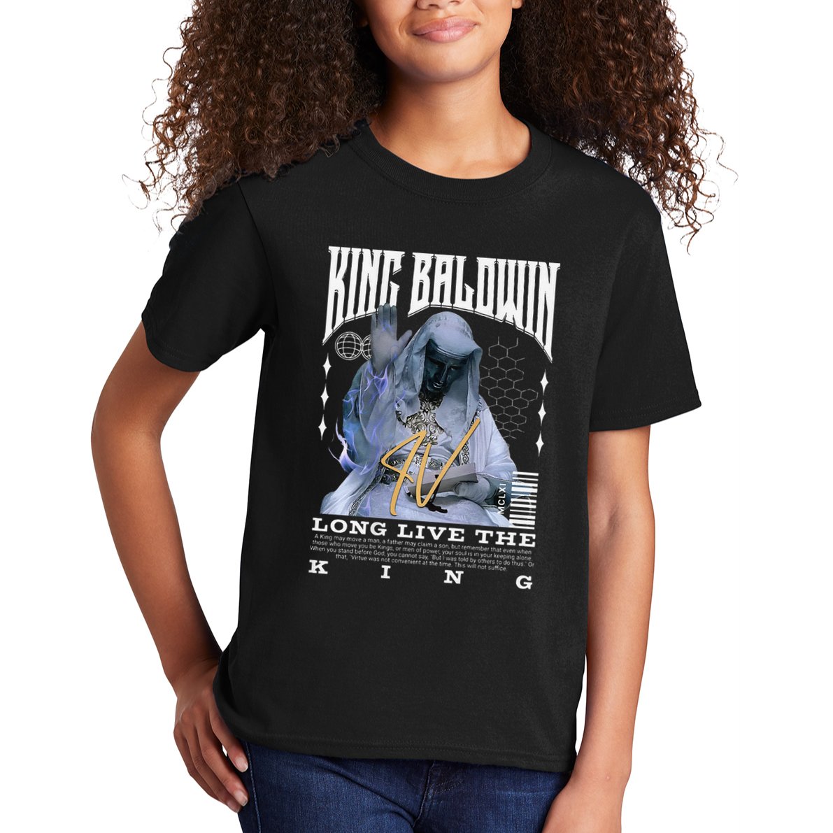 Backprint King Baldwin Iv Kids T-Shirt