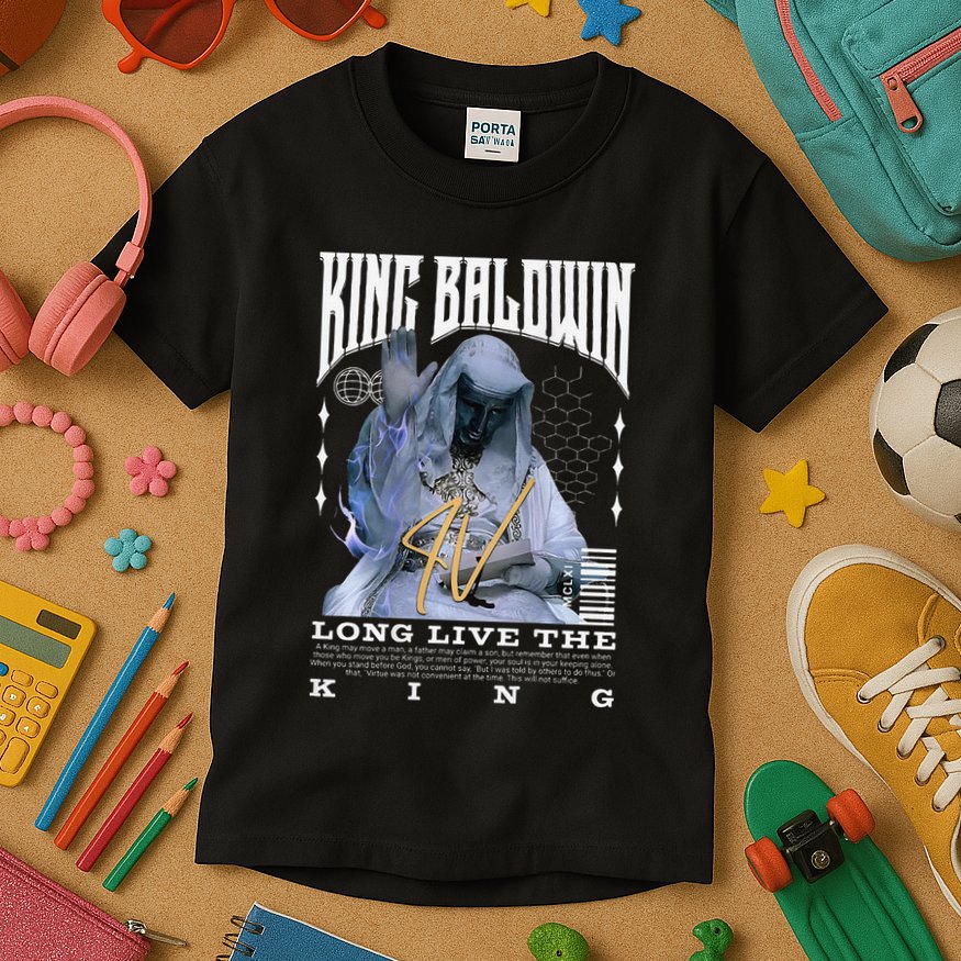 Backprint King Baldwin Iv Kids T-Shirt