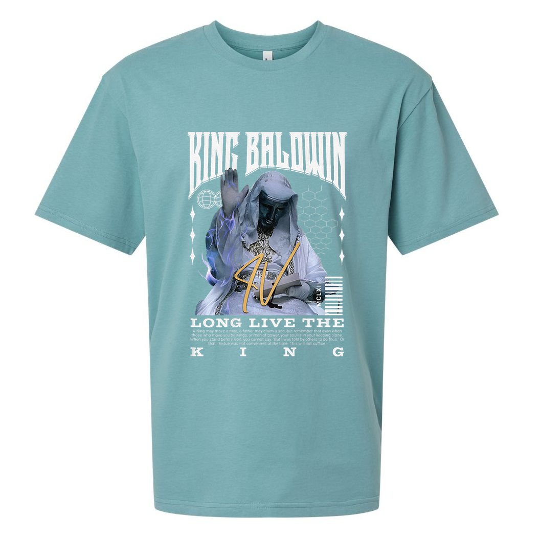 Backprint King Baldwin Iv Sueded Cloud Jersey T-Shirt